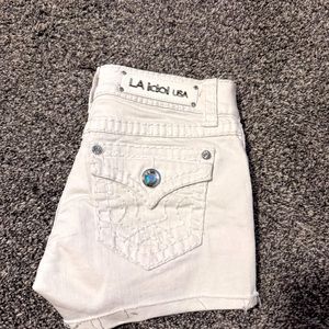 XS White LA Idol shorts
